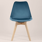 Стул с мягким велюровым сиденьем Arvika Blue варинант исполнения - 3 | Loft Concept в Саратове