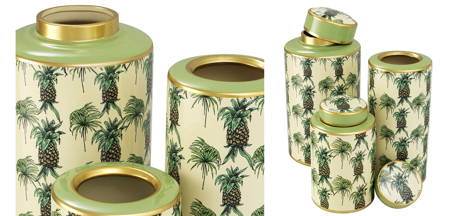 Комплект Ваз Eichholtz JAR PINEAPPLE SET OF 3 Комплект Ваз Eichholtz JAR PINEAPPLE SET OF 3 - Loft-Concept в Саратове