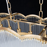 Люстра прямоугольная на цепях с прозрачными трубками и волнистым краем Nembus варинант исполнения - 9 | Loft Concept в Саратове