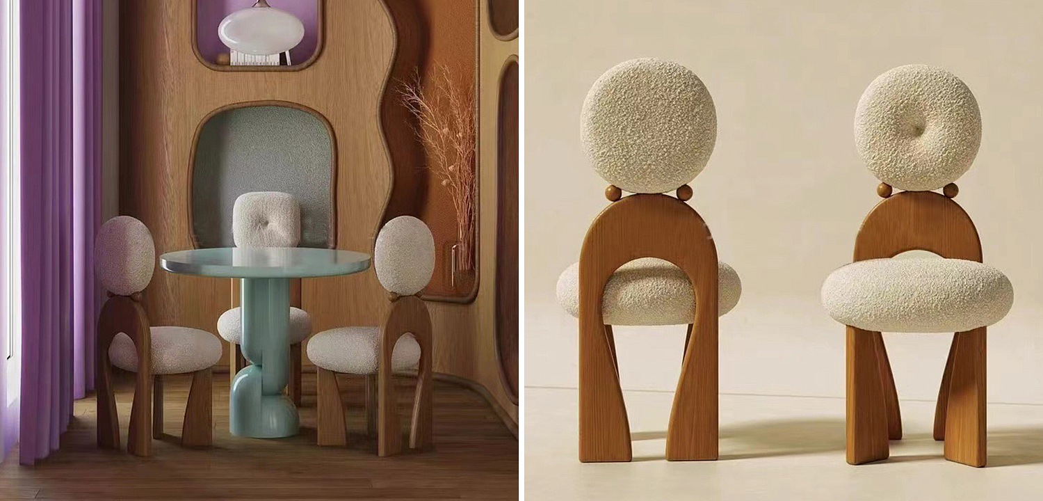 Стул Adem Boucle Wood Chair Стул Adem Boucle Wood Chair - Loft-Concept в Саратове