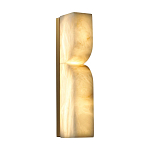 Бра с изогнутым плафоном из белого алебастра на прямоугольном основании Cryptocrystalline Stone варинант исполнения - 3 | Loft Concept в Саратове