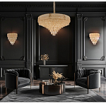 Люстра с каскадом из прозрачного хрусталя Constant Sparks варинант исполнения - 16 | Loft Concept в Саратове