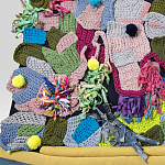 Ковер разноцветный из джинсовой одежды и армейских палаток Upcycling варинант исполнения - 3 | Loft Concept в Саратове