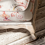 Мягкая банкетка из массива бука серая с растительным орнаментом Raffael Grey Floral Banquette варинант исполнения - 3 | Loft Concept в Саратове