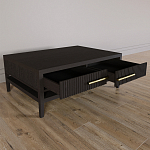 Кофейный стол Primo с двумя ящиками Темный орех варинант исполнения - 7 | Loft Concept в Саратове