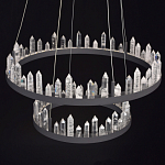 Люстра с двумя кольцами черного цвета с хрустальными элементами QUARTZ CRYSTAL варинант исполнения - 4 | Loft Concept в Саратове