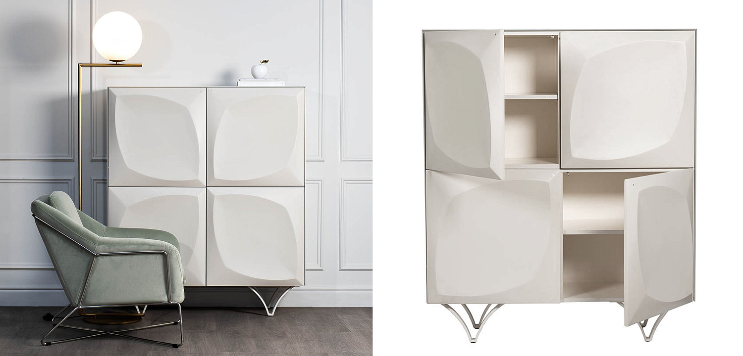 Комод с рельефным фасадом White Orchid Белый Комод с рельефным фасадом White Orchid Белый - Loft-Concept в Саратове