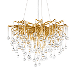 Люстра подвесная с прозрачными стеклянными подвесками в форме капель Диаметр 60 см Droplet Chandelier варинант исполнения - 18 | Loft Concept в Саратове