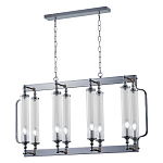 Люстра прямоугольная с 8-ю стеклянными плафонами цилиндрической формы Jeanette варинант исполнения - 3 | Loft Concept в Саратове