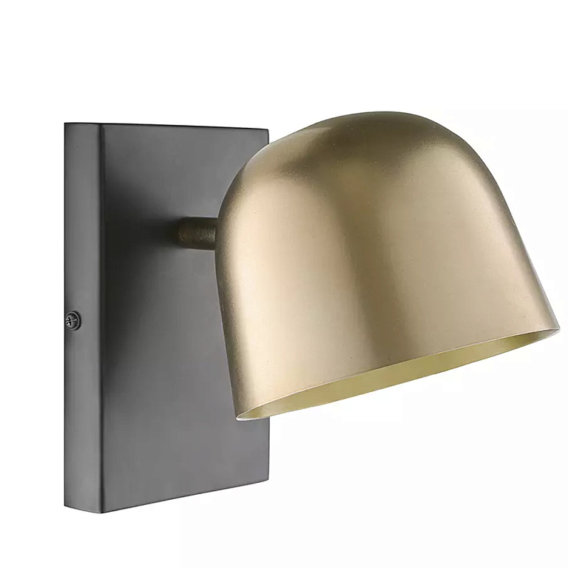 Бра с наклонным плафоном в сочетании золотистого и чёрного цвета Sconce with Sloping Shade Золотой Черный в Саратове | Loft Concept 