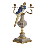 Подсвечникв образе попугая из фарфора с бронзовыми элементами Eden Garden варинант исполнения - 2 | Loft Concept в Саратове