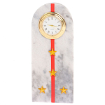 Часы погон МВД подарочные настольные из натурального камня Мрамор Military Clock варинант исполнения - 16 | Loft Concept в Саратове