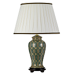 Настольная лампа с керамическим основанием с золотистым решетчатым узором и белым плиссированным абажуром Elstead Lighting варинант исполнения - 1 | Loft Concept в Саратове