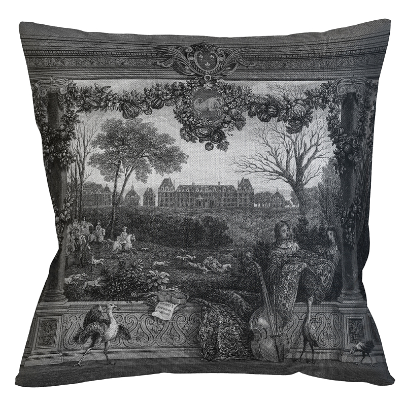 Декоративная подушка Monceau Palace Pillow Черно-белый Бежевый Декоративная подушка Monceau Palace Pillow Черно-белый Бежевый в Саратове | Loft Concept