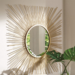 Зеркало-солнце круглое с золотыми лучам Sunrise варинант исполнения - 1 | Loft Concept в Саратове