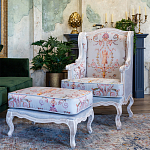 Кресло из массива бука серое с растительным орнаментом Raffael Floral Grey Armchair варинант исполнения - 10 | Loft Concept в Саратове