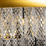 Люстра двухъярусная с золотого цвета и прозрачными подвесками Pettico варинант исполнения - 8 | Loft Concept в Саратове