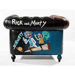 Кресло "Умный Умник" Rick and Morty graffiti chair натуральная кожа  варинант исполнения - 3 | Loft Concept в Саратове