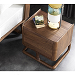 Прикроватный деревянный столик с 2-мя ящиками Moon Walnut Furniture варинант исполнения - 3 | Loft Concept в Саратове