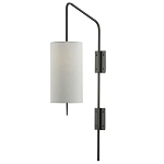 Бра чёрное с тканевым абажуром в форме цилиндра Rough Beauty варинант исполнения - 3 | Loft Concept в Саратове