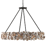 Люстра круглая с абажуром из устричных раковин Sea Ravens варинант исполнения - 3 | Loft Concept в Саратове