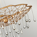 Люстра подвесная золотого цвета с металлическим сетчатым основанием и стеклянными каплевидными подвесками Hinkley варинант исполнения - 4 | Loft Concept в Саратове