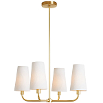 Люстра золотая с белыми тканевыми абажурами Coolness варинант исполнения - 2 | Loft Concept в Саратове