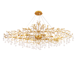 Люстра круглая подвесная с декором в виде ветвей и прозрачных подвесок из стекла в форме капель Droplet Chandelier варинант исполнения - 1 | Loft Concept в Саратове