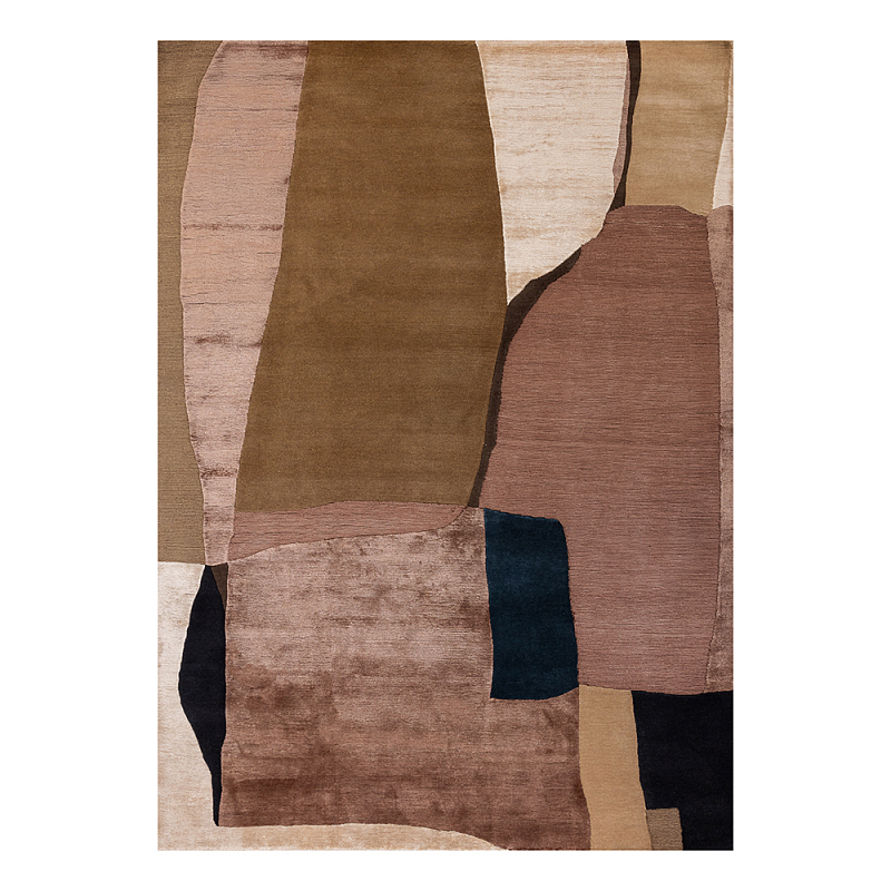 Ковер шелк Manhattan Wool Silk Carpet IV Розовый Оливковый Бежевый в Саратове | Loft Concept 
