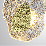 Бра с рельефным волнообразным стеклянным плафоном и вставкой из мрамора Liquid Stone варинант исполнения - 5 | Loft Concept в Саратове