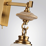 Бра со стеклянным плафоном конусообразной формы и декоративной вставкой из джута Tectona  варинант исполнения - 6 | Loft Concept в Саратове