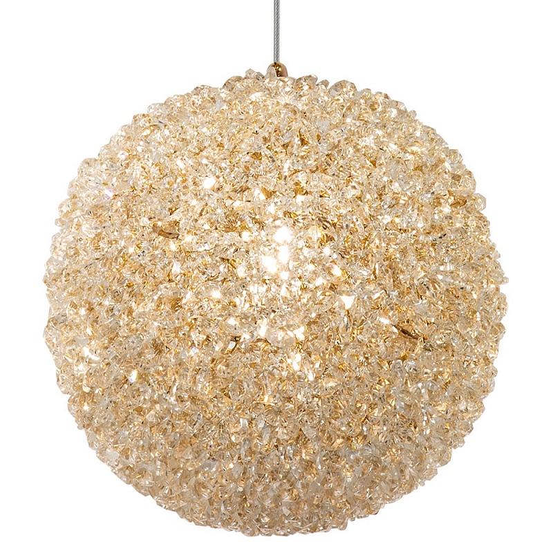Подвесной хрустальный светильник шарообразной формы Amber Crystal Hanging Light 22 Золотой Прозрачное Стекло Янтарный Подвесной хрустальный светильник шарообразной формы Amber Crystal Hanging Light 22 Золотой Прозрачное Стекло Янтарный в Саратове | Loft Concept