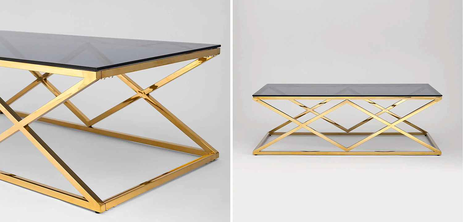 Столик кофейный Geometry Rhombus Gold Столик кофейный Geometry Rhombus Gold - Loft-Concept в Саратове