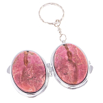 Зеркало брелок складное двухстороннее из натурального камня Родонит Stone Mirrors варинант исполнения - 3 | Loft Concept в Саратове