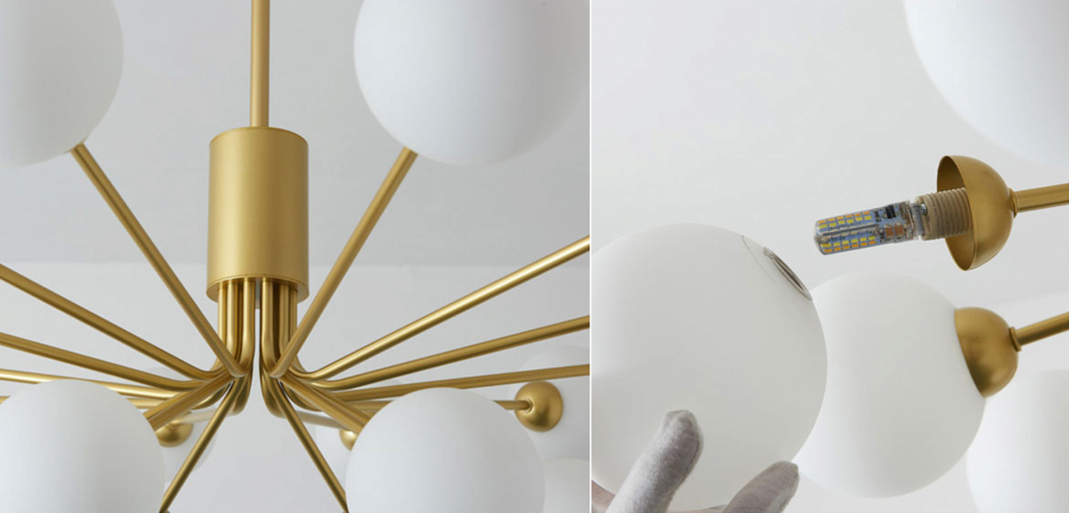 Люстра Berries Chandelier White Balloons Gold 18 Люстра Berries Chandelier White Balloons Gold 18 - Loft-Concept в Саратове