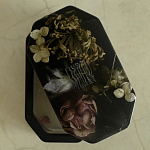 Шкатулка из эпоксидной смолы с цветами черная Epoxy Resin Box Black варинант исполнения - 3 | Loft Concept в Саратове