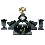 Настольный письменный набор из нефрита Герб России Dignity варинант исполнения - 1 | Loft Concept в Саратове