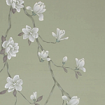 Обои ручная роспись Magnolia Canopy Colourway SC-287 on Aquamarine slub silk варинант исполнения - 2 | Loft Concept в Саратове