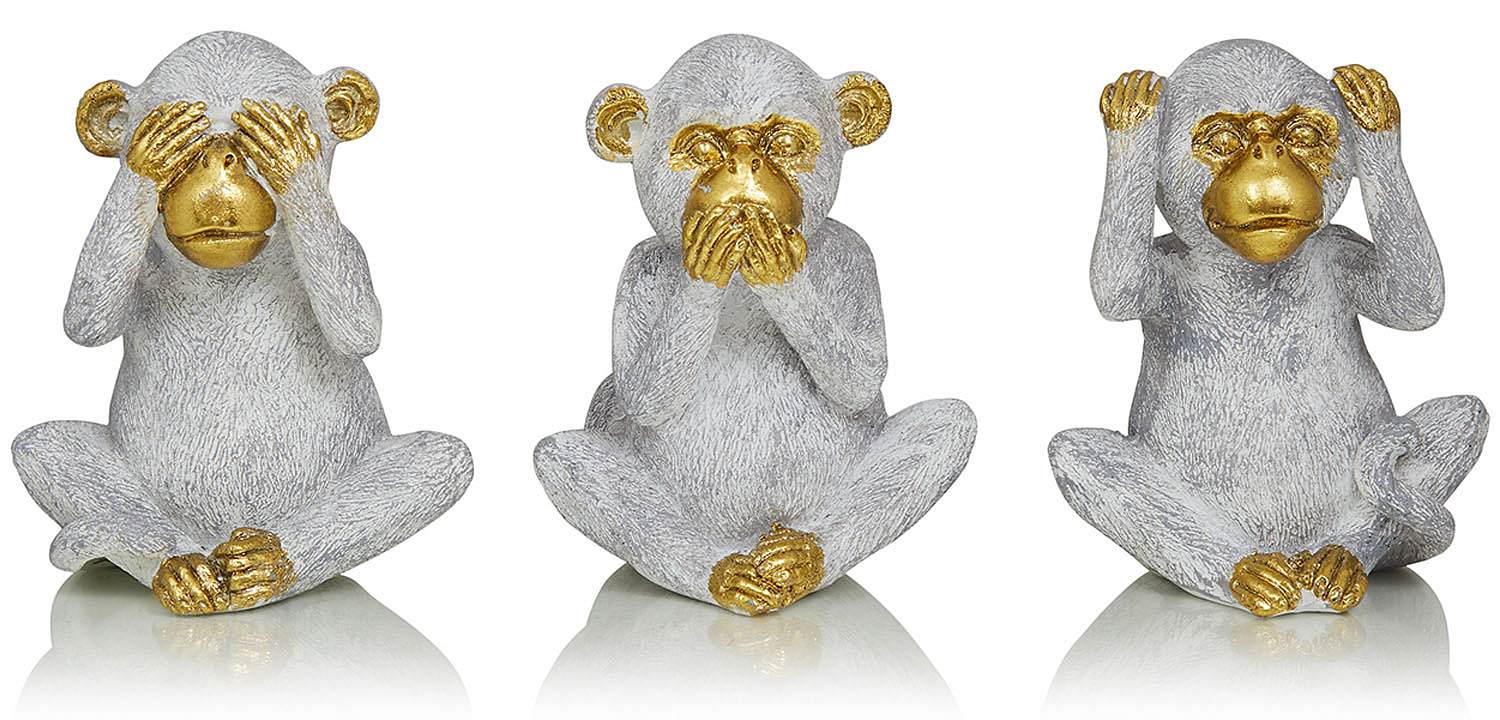 Комплект из 3-х статуэток Three Monkeys Комплект из 3-х статуэток Three Monkeys - Loft-Concept в Саратове
