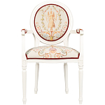 Полукресло из массива бука бежевое с растительным орнаментом Raffael Angel Beige Chair варинант исполнения - 1 | Loft Concept в Саратове