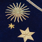 Обои с вышивкой ручной работы Cosmos Original colourway on velvet варинант исполнения - 3 | Loft Concept в Саратове