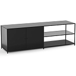 ТВ-тумба из металла с 2-мя дверцами и полками Damian Metal TV Stand варинант исполнения - 2 | Loft Concept в Саратове