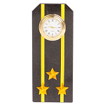 Часы подарочные настольные в виде погона ВМФ из натурального камня Змеевик Military Clock варинант исполнения - 6 | Loft Concept в Саратове