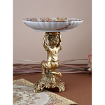 Чаша с цветочным орнаментом на ножке в виде бронзового ангела Eden Garden варинант исполнения - 6 | Loft Concept в Саратове