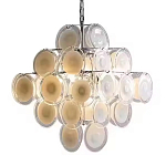 Люстра  с каскадом из круглых декоративных элементов  White Clear Glass Chandelier варинант исполнения - 6 | Loft Concept в Саратове