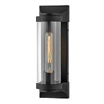 Настенный фонарь в индустриальном стиле с вытянутым цилиндрическим плафоном из прозрачного стекла и черным корпусом Hinkley варинант исполнения - 4 | Loft Concept в Саратове