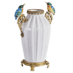 Ваза белого цвета из фарфора с птичкми White Garden варинант исполнения - 2 | Loft Concept в Саратове