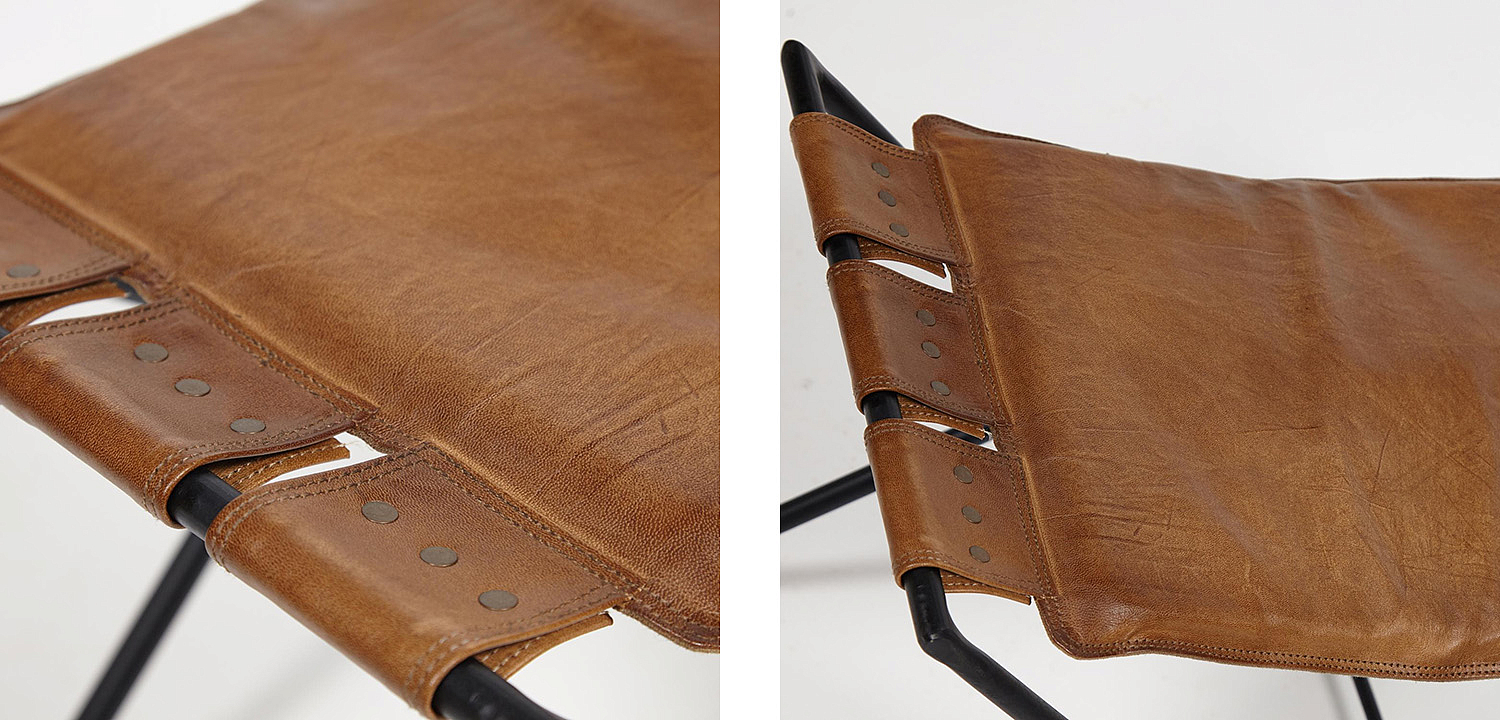 Табурет из кожи буйвола Industrial leather folding stool Табурет из кожи буйвола Industrial leather folding stool - Loft-Concept в Саратове