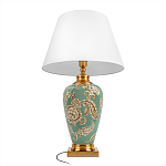 Настольная лампа бирюзовая с цветочным принтом Turquoise Flight варинант исполнения - 3 | Loft Concept в Саратове