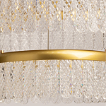 Люстра двухъярусная с золотого цвета и прозрачными подвесками Pettico варинант исполнения - 4 | Loft Concept в Саратове